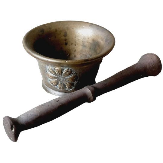 17de Eeuwse Spaanse Vijzel En Stamper In Brons. 1