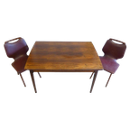 Prachtige Vintage Uitschuifbare Tafel Met 5 Retro Stoelen thumbnail 1
