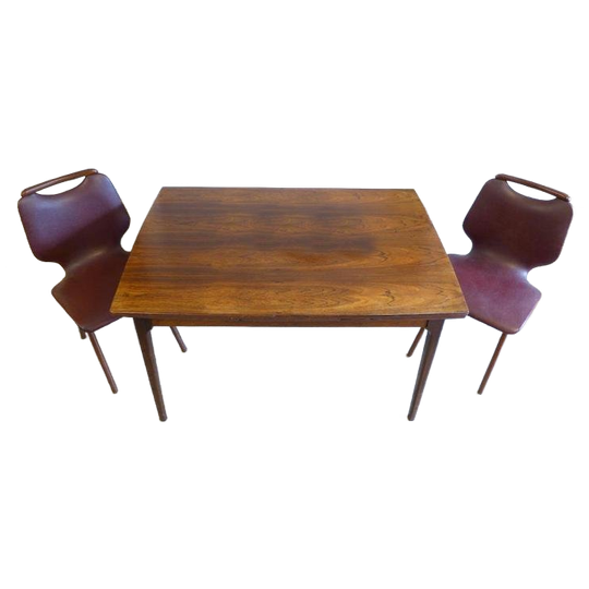Prachtige Vintage Uitschuifbare Tafel Met 5 Retro Stoelen 1