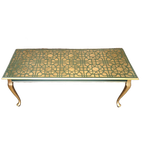 Queen Anne Salontafel In Groen Met Mandala Patronen thumbnail 1