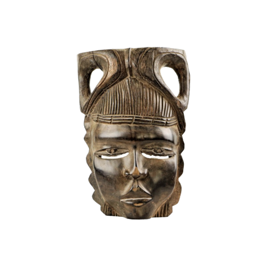 Oosters Masker Tribale Kunst Hardhout Vrijstaand Hout Sixties 41cm 1