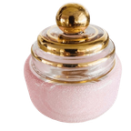 Artdeco Poederdoos Roze Gesuikerd Glas Sieradendoosje 1950’s thumbnail 1