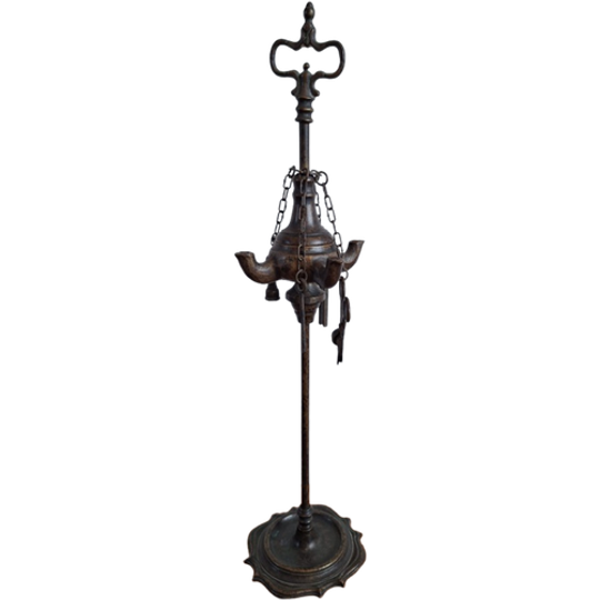 Antieke Koperen Olielamp 1