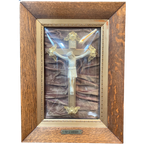 Christus Aan Het Kruis, In Eiken Lijst, Met Bol Glas- Reliving thumbnail 1