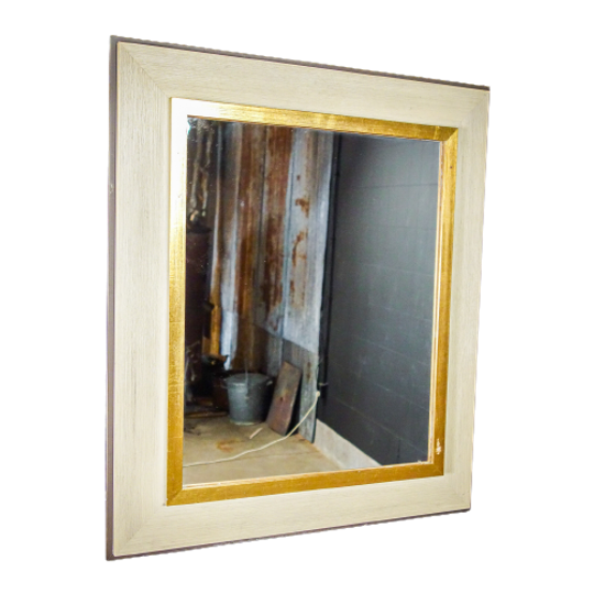 Vintage Spiegel Met Oude Sierlijst – Goud Wit – Jaren 60 1