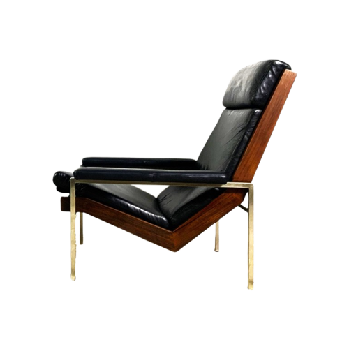 Rob Parry Lotus Armchair, Rosewood And Leather, 1960S