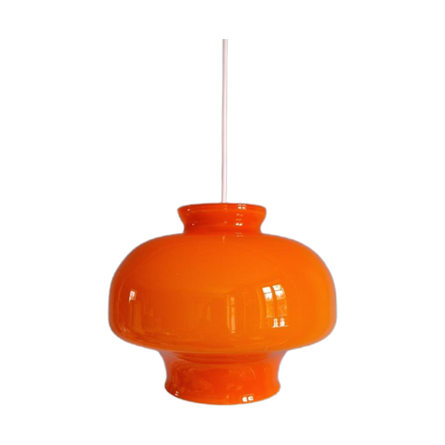 Vintage Oranje Opaline Hanglamp, Jaren 60-70