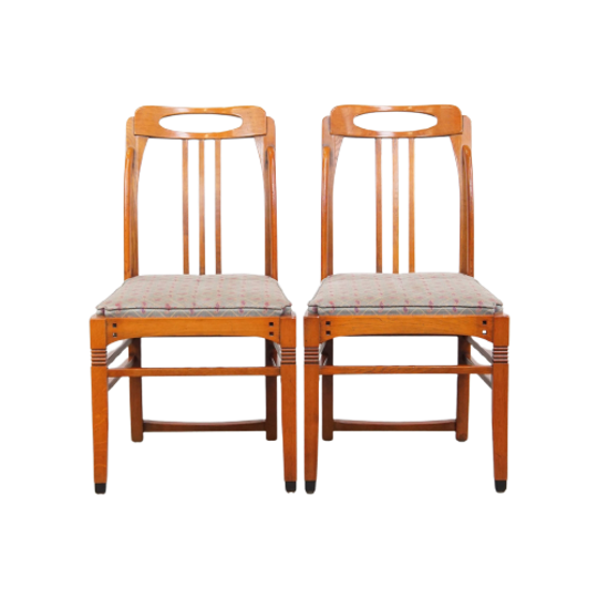Set Van 2 Luxe Art Nouveau Design Schuitema Eetkamerstoelen Met Prachtige Details 1
