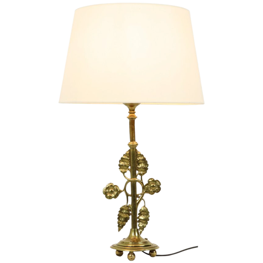Sierlijke Florale Tafellamp Messing Art Nouveau Stijl 43cm 1