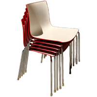 Arper Catifa 46 Design Stoel - Wit/rood Kunststof