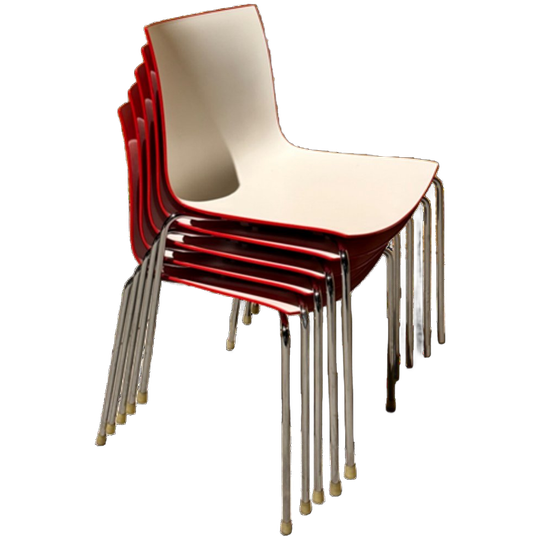 Arper Catifa 46 Design Stoel - Wit/rood Kunststof 1