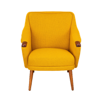 Geherstoffeerde Deens Design Gele Fauteuil By Johannes Andersen, 1960S