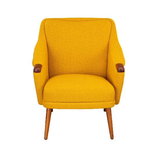 Geherstoffeerde Deens Design Gele Fauteuil By <<<brand>>>, 1960s 1