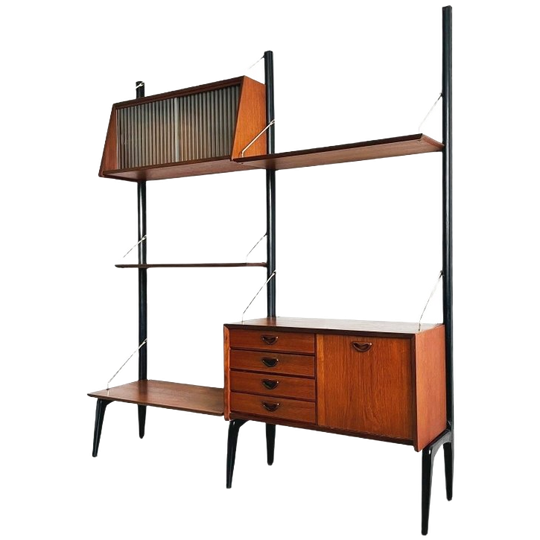Mid-century Louis Van Teeffelen Wébé Wandmeubel Deens Design 1950’s 1