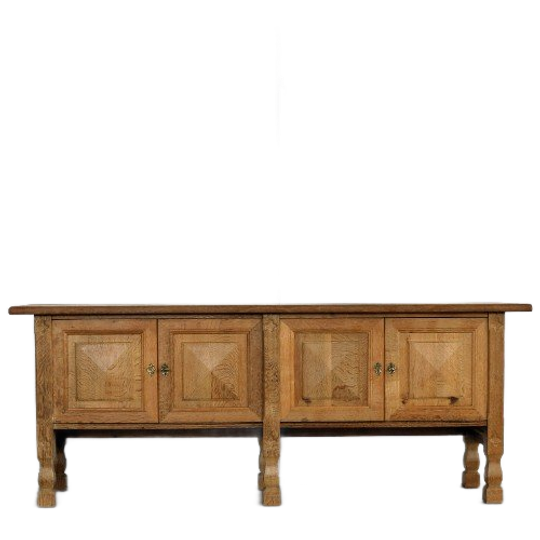 Brutalist Dressoir | Sideboard | Eiken | Jaren 60 | Deens 1