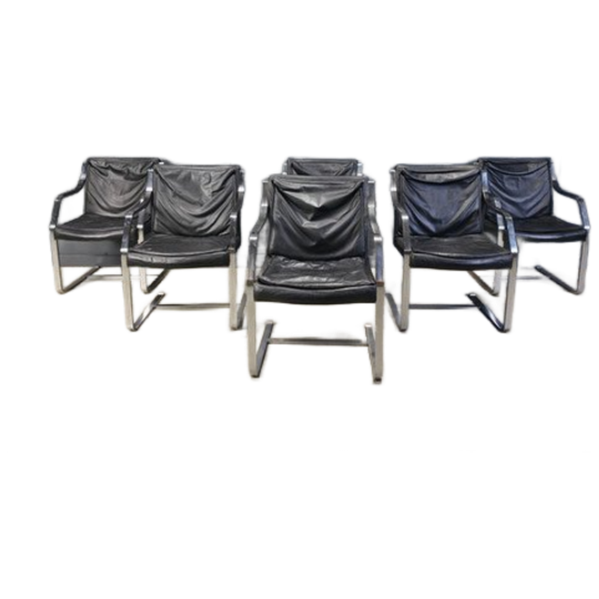 Set Of 6 Rudolf Glatzel Armchairs For Knoll Art Collection, 1980s 1