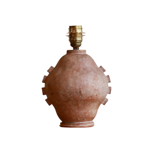 Brutalistische Lamp Ondertekend In Terracotta