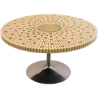 Vintage Ronde Mozaiektafel Salontafel Rond Tulpvoet 'schwalingen' thumbnail 1