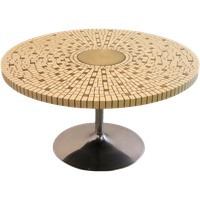 Vintage Ronde Mozaiektafel Salontafel Rond Tulpvoet 'schwalingen'