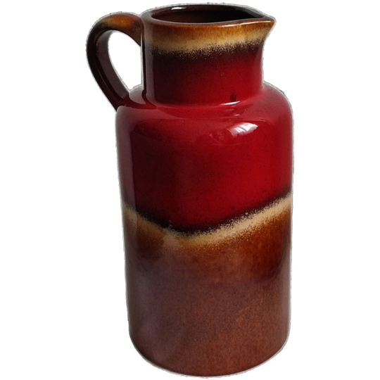 Vintage Scheuring West Germany Vaas Karaf Rood Bruin Lava 447-22 1
