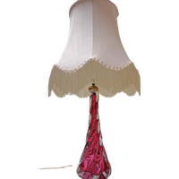 Val St Lambert Roze Glazen Tafellamp