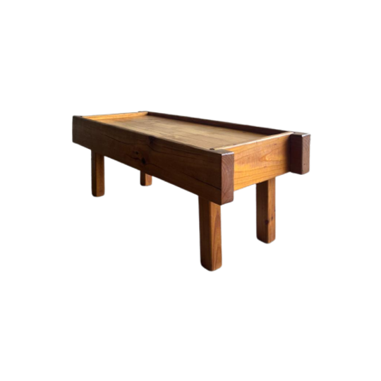 Brutalist Pine Side Table 1