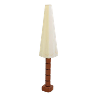 Vintage Teak Vloerlamp Met Grote Kap, Zweden 1950 (417)