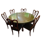 ¨houthakker¨ Rustik Ronde Groene Tafel Massief Hout thumbnail 1