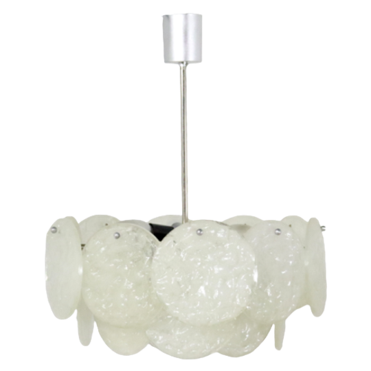 Vintage Frosted Ice Hanglamp Lamp 'medebach' 1