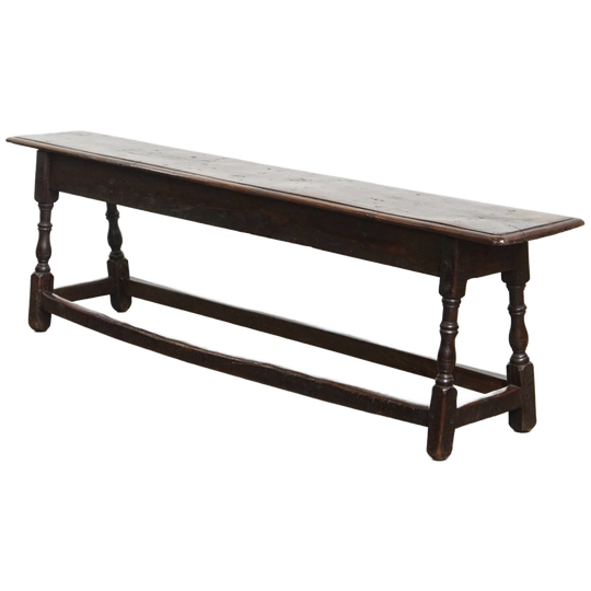 Klassieke Antieke Engelse Eikenhouten Joint Stool Halbank/ Bank Voor Aan De Eettafel 1