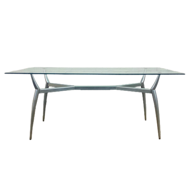 Glass Dining Table With Metal Base