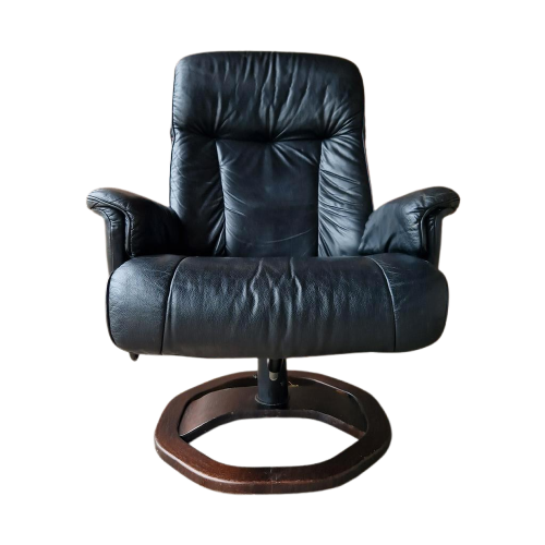 Leren Deense Fauteuil Skalma Tv Stoel Retro Fauteuil