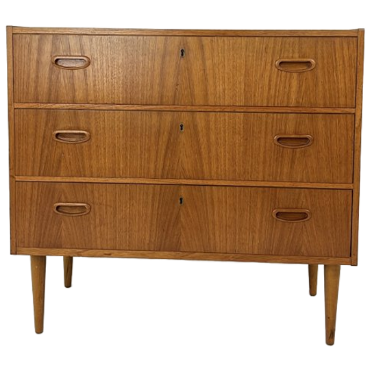 Zweedse Vintage Teak Fineren Ladekast Voxtorp 1