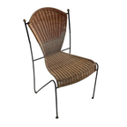 Setprijs 5 Vintage Frederick Weinberg Rotan Ijzer Stoelen thumbnail 1