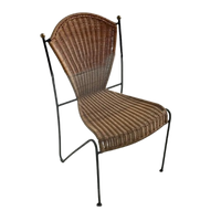 Setprijs 5 Vintage Frederick Weinberg Rotan Ijzer Stoelen