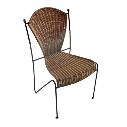 Setprijs 5 Vintage Frederick Weinberg Rotan Ijzer Stoelen 1