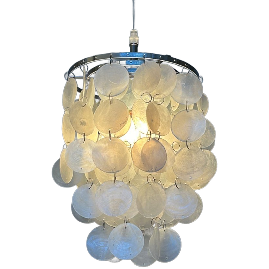 Opaline Capiz Parelmoer Chrome Frame Schelp Hanglampen Meerdere Beschikbaar 1
