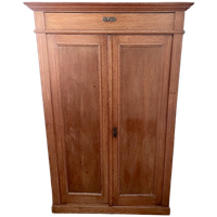 Eiken Tweedeurs Kast Met Bovenlade, Planken En Binnenlades, 104 Cm Breed