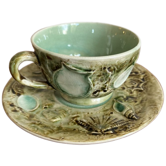 Majolica Koffietassen Schelp 1