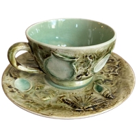 Majolica Koffietassen Schelp