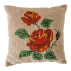 Vintage Kussen Geborduurd Met Rozen Design thumbnail 1