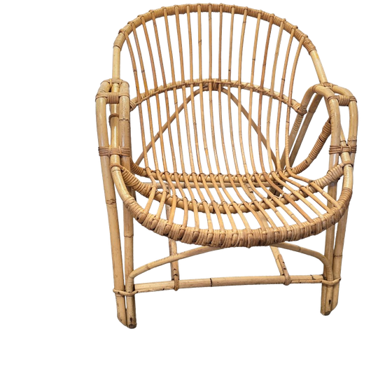 Vintage Rotan Kuipstoel 1