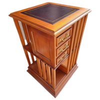 Klassieke Engelse Boekenkast, Bijzettafel Met Lederen Inleg,