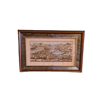 Italiaanse Koper Gravure Van De Stad Lyon 18E Eeuw