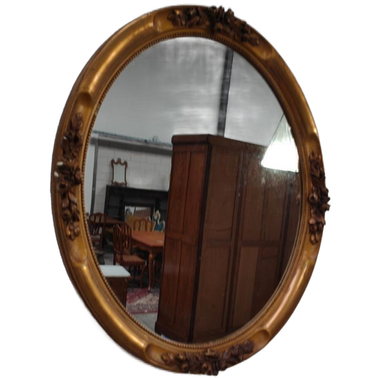 Vintage Antieke Ovale Regency Spiegel Kuifspiegel Schouwspiegel 008 1