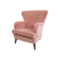 Vintage Roze Fauteuil Schuine Pootjes Roze Fijner Ribstof