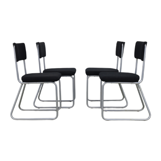 4X Vintage Eetkamerstoel Buisframe Ahrend De Cirkel, 1960S 1