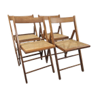 Set Klapstoelen (4) Hout En Webbing Uit Italië thumbnail 1