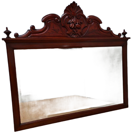 Antieke Facet Geslepen Spiegel, Landelijke Schouwspiegel 816 1