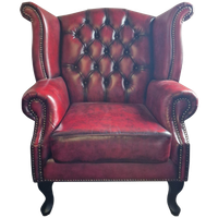 Chesterfield King Fauteuil – Oorfauteuil Antiek Rood